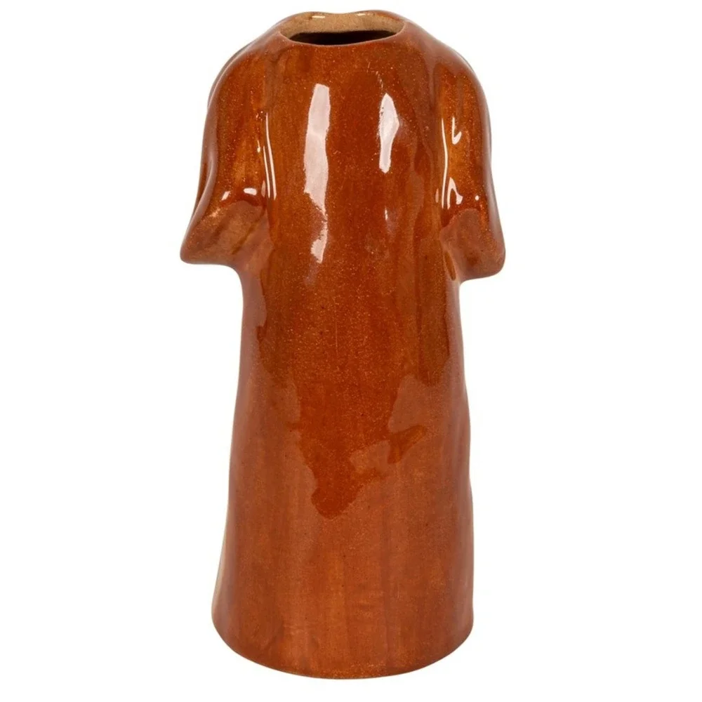 Anthropologie Hound Dog Vase Planter Brown White by Creative Coop Pet Lover Gift